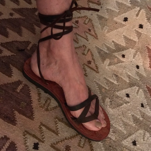 NEW BOHO Lace Up Argentina Ladies Sandals 9M - Picture 5 of 6